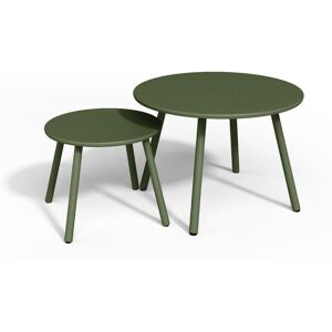 Tables gigognes de jardin en metal - Kaki - MIRMANDE de MYLIA