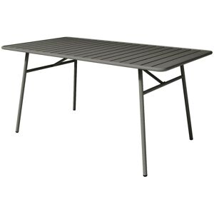 Vente-unique.com Table de jardin L.160 cm en metal - Gris fonce - MIRMANDE de MYLIA