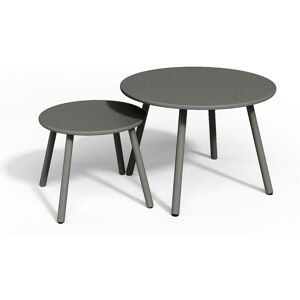 Tables gigognes de jardin en metal - Gris fonce - MIRMANDE de MYLIA