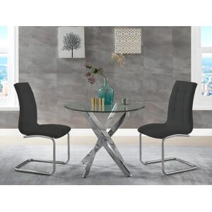 Vente unique Ensemble table COSIMA 2 chaises NADYA Noir