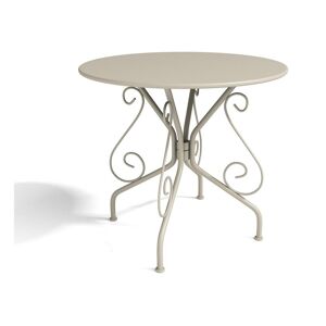 MYLIA Table de jardin D.80 cm en métal façon fer forgé - Beige - GUERMANTES de MYLIA