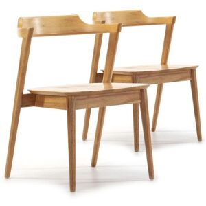 VS Venta-stock Pack 2 chaises Venus, Couleur Chene, Bois Massif, 58 cm x 57,5 cm x 76 cm