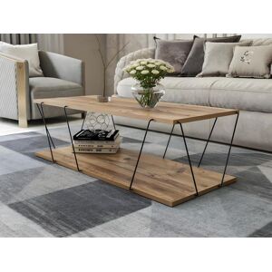 Vente-unique Table basse - Naturel clair et noir - DELORY