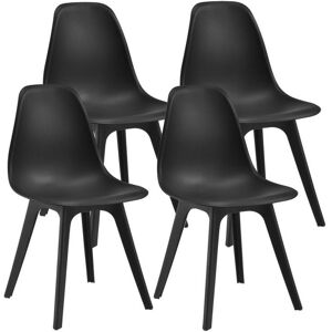 [en.casa] Set de 4 Chaises Brevik Plastique 83 x 54 x 48 cm Noir [en.casa]