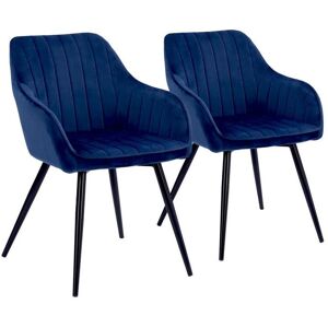 Happy Garden Lot de 2 chaises en velours BERTILLE bleues - HAPPY GARDEN