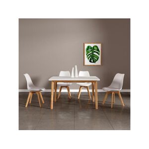 Happy Garden Ensemble table extensible 120/160cm HELGA et 4 chaises NORA blanc - HAPPY GARDEN