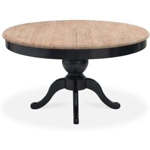 Intense Déco Table ronde extensible en bois massif SIDONIE Noir