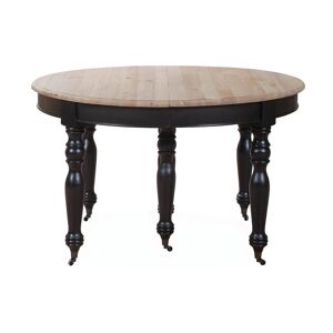 Intense Deco Table ronde extensible en bois massif LAVANDOU Noir