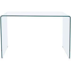 Pegane Table de bureau rectangulaire en verre - Longueur 120 x profondeur 70 x hauteur 74 cm