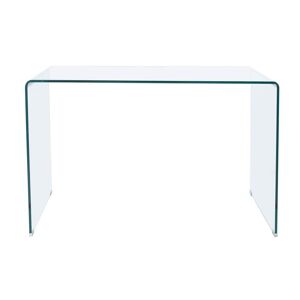 Pegane Table de bureau rectangulaire en verre - Longueur 120 x profondeur 70 x hauteur 74 cm