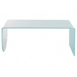 Vente-unique Table basse en verre trempé - Transparent et bleu - KINAMI