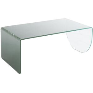 Vente-unique Table basse en verre trempé - Transparent et vert - KINAMI