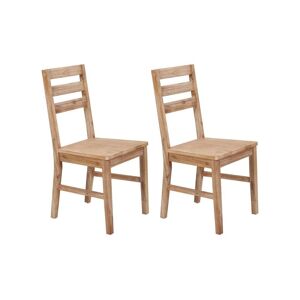 Helloshop26 Lot de deux chaises de salle à manger bois d'acacia massif 1902223/2
