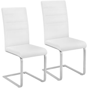 Helloshop26 Lot de 2 chaises de salle a manger salon cuisine design blanc 1908013