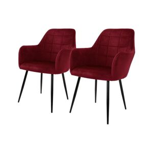 ECD Germany 2x chaises de bureau fauteuils bordeaux ECD Germany