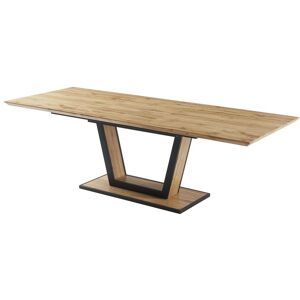 Vente-unique Table à manger extensible 6 à 10 couverts en MDF et métal - Naturel et noir - VITENO