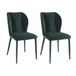 Lot de 2 chaises en velours et metal - Vert sapin - CARVENI de Pascal MORABITO
