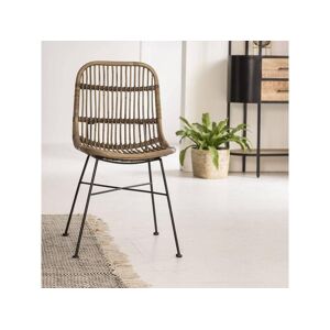 Made In Meubles Chaise en rotin et métal Rattan (lot de 2)