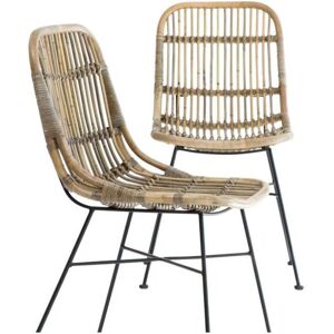 Made In Meubles Chaise en rotin et métal Rattan (lot de 2) - Publicité