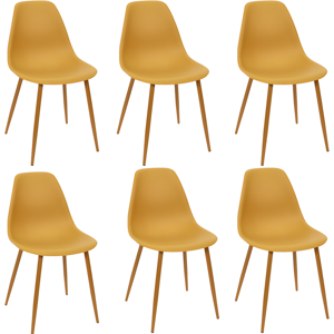 Mobilibrico Lot De 6 Chaises Scandinaves Mila Jaune Home Deco Factory