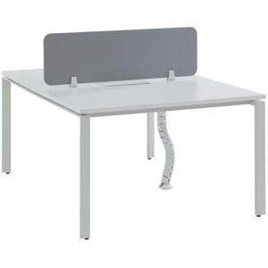 Vente uniquecom Bureau bench 2 personnes Blanc L120 cm Avec separateur DOWNTOWN