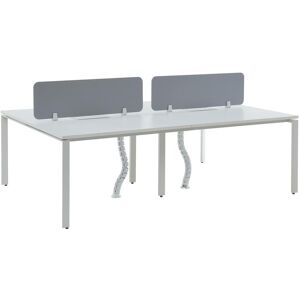 Vente uniquecom Bureau bench 4 personnes Blanc L120 cm Avec separateurs DOWNTOWN