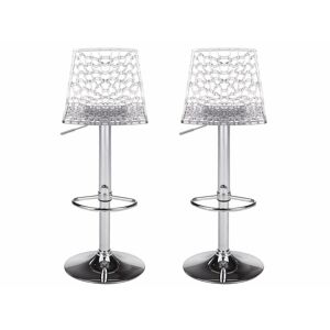 Vente-unique Lot de 2 Tabourets de bar CLARK - Polycarbonate - Cristal