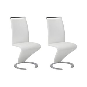 Vente unique Lot de 2 chaises TWIZY Simili Blanc