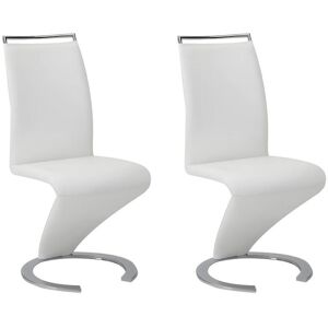 Vente-unique Lot de 2 chaises TWIZY - Simili Blanc