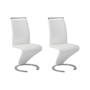 Vente-unique Lot de 2 chaises TWIZY - Simili Blanc