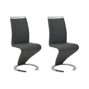 Vente-unique Lot de 2 chaises TWIZY - Simili Noir