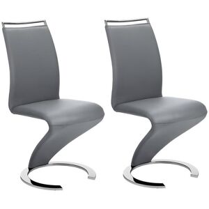 Vente-unique Lot de 2 chaises TWIZY - Simili gris