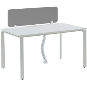 Vente uniquecom Bureau professionnel 1 personne Blanc L120 cm Avec separateur DOWNTOWN