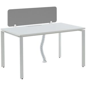 Vente uniquecom Bureau professionnel 1 personne Blanc L140 cm Avec separateur DOWNTOWN