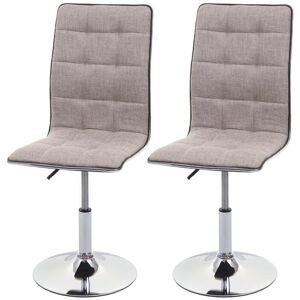 Lot de 2 chaises à manger cuisine réglable en hauteur en tissu gris crème design chic et élégant 04_0000350