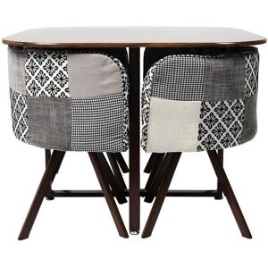 The Home Deco Factory Ensemble table carrée et 4 chaises encastrables Patchwork