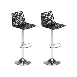 Vente-unique Lot de 2 tabourets de bar CLARK - Polypropylene - Noir graphite