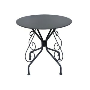 MYLIA Table de jardin D.80 cm en métal façon fer forgé - Anthracite - GUERMANTES de MYLIA