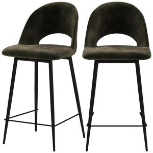 Rendez-Vous Deco Chaise de bar mi-hauteur Penelope verte 65 cm (lot de 2)