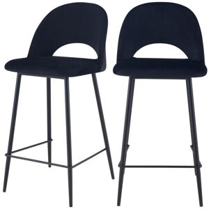 Rendez-Vous Déco Chaise de bar mi-hauteur Pénélope noire 65 cm (lot de 2)