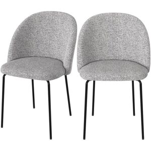 Rendez Vous Deco Chaise Karl en tissu chine gris clair lot de 2