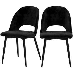 Rendez-Vous Deco Chaise Penelope en velours noir (lot de 2)