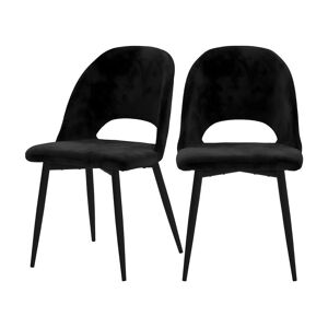 Rendez-Vous Déco Chaise Pénélope en velours noir (lot de 2)