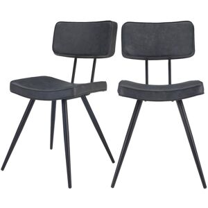 Rendez Vous Deco Chaise Texas grise noire lot de 2