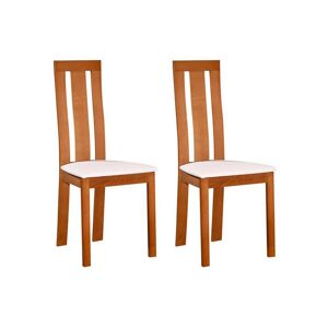 Vente-unique Lot de 2 chaises DOMINGO - Hetre massif coloris chene