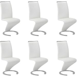 Vente-unique Lot de 6 chaises TWIZY - Simili Blanc