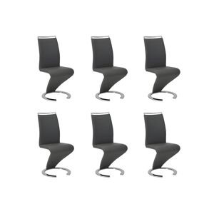 Vente-unique Lot de 6 chaises TWIZY - Simili noir