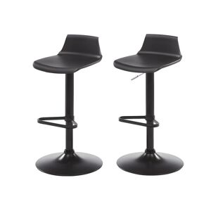 Vente unique Lot de 2 tabourets de bar Polypropylene Coloris noir CALAS