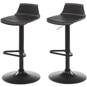 Vente-unique Lot de 2 tabourets de bar - Polypropylène - Coloris noir - CALAS