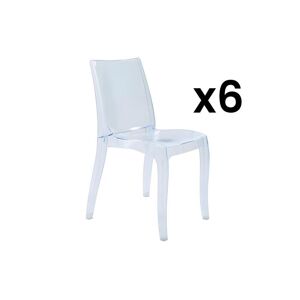 Vente unique Lot de 6 chaises empilables LUCINDA Polycarbonate Cristal